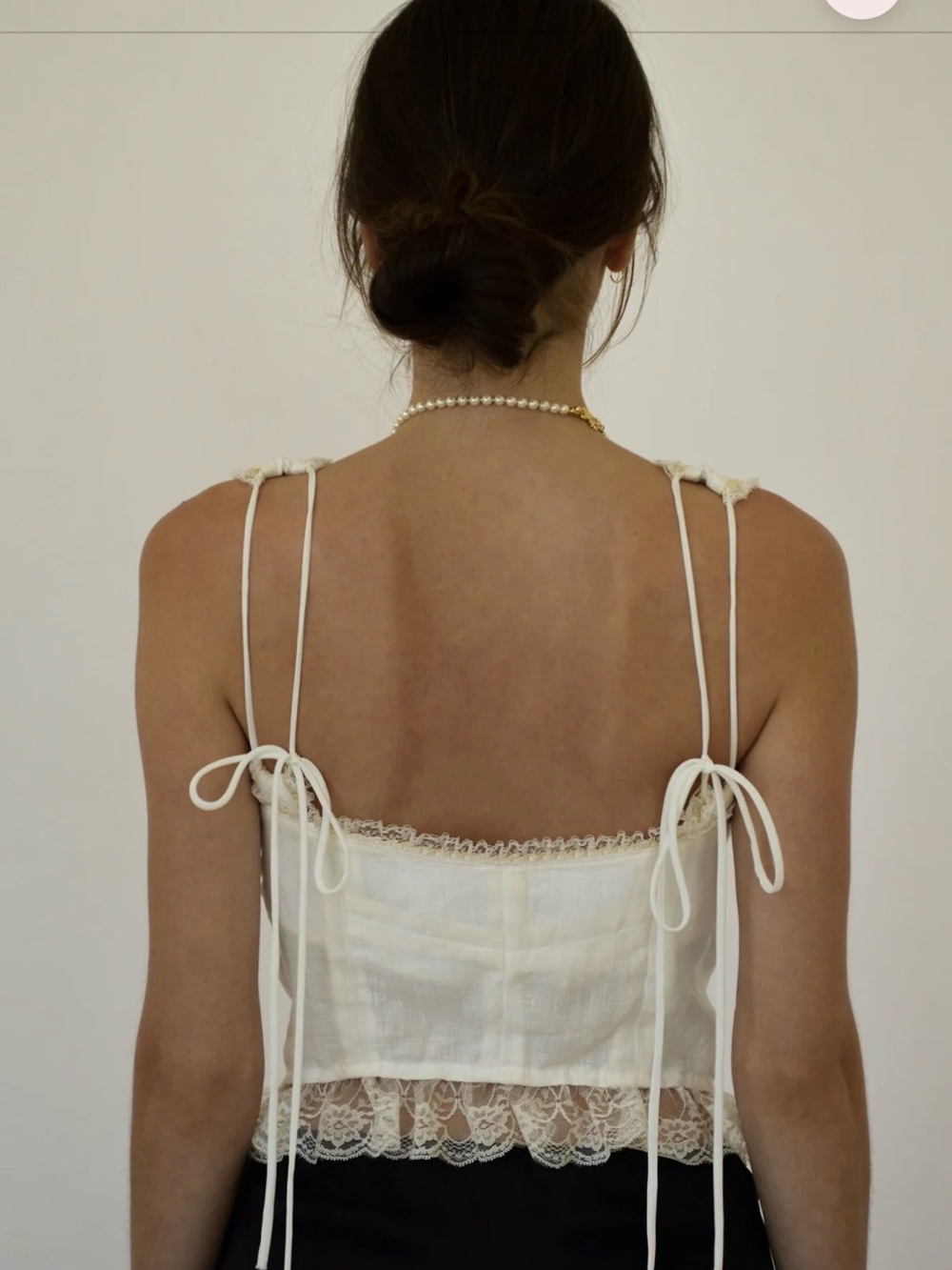 Fait Par Foutch Ivory Lace-Trim Corset Top - Picture 3 of 8